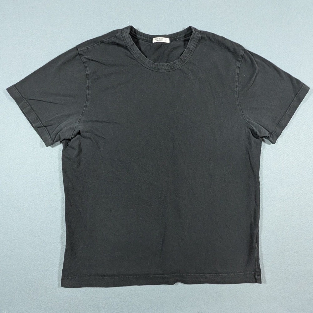 Buck Mason T-Shirt Mens Large Black Slub Curved Hem Short Sleeve BM11030.101